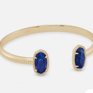 Kendra Scott Gold Cuff with Cobalt Blue Stones